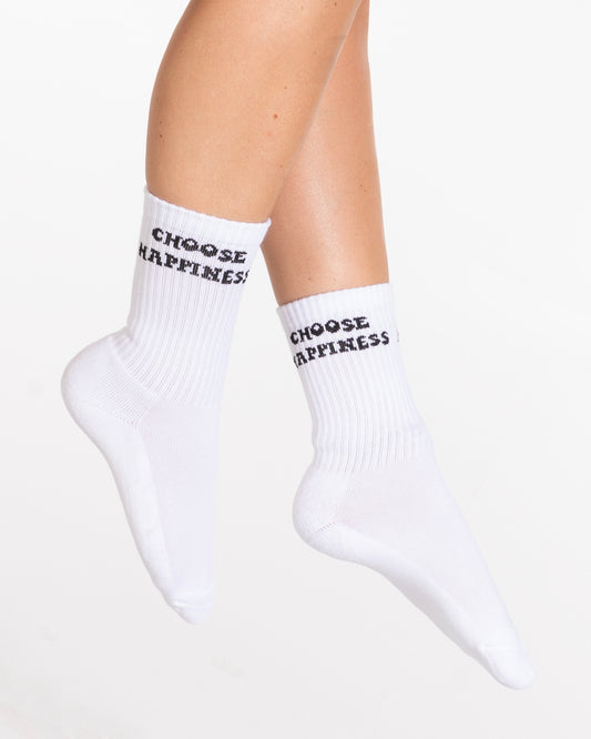 Choose Happiness Socks - White