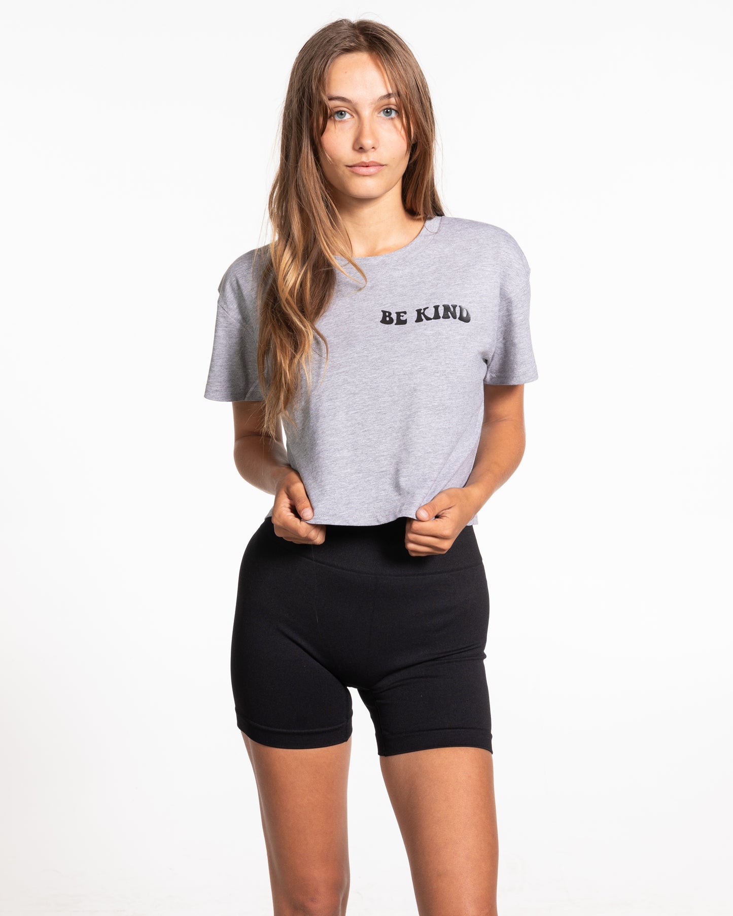 Be Kind Crop Tee - Heather